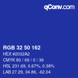 Color code: RGB 32 50 162 | qconv.com