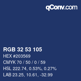 Código de color: RGB 32 53 105 | qconv.com