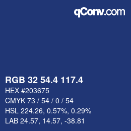 カラーコード: RGB 32 54.4 117.4 | qconv.com