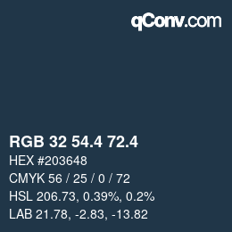 カラーコード: RGB 32 54.4 72.4 | qconv.com