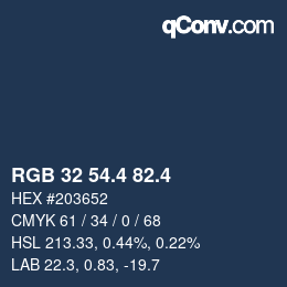 カラーコード: RGB 32 54.4 82.4 | qconv.com
