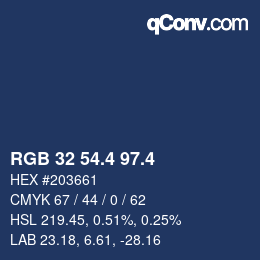 カラーコード: RGB 32 54.4 97.4 | qconv.com