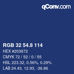 カラーコード: RGB 32 54.8 114 | qconv.com