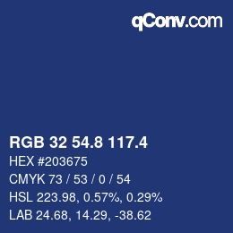 カラーコード: RGB 32 54.8 117.4 | qconv.com
