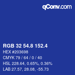 カラーコード: RGB 32 54.8 152.4 | qconv.com