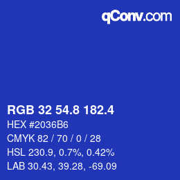 カラーコード: RGB 32 54.8 182.4 | qconv.com