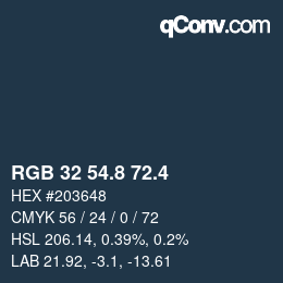 カラーコード: RGB 32 54.8 72.4 | qconv.com