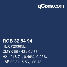 Code couleur: RGB 32 54 94 | qconv.com