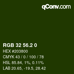 カラーコード: RGB 32 56.2 0 | qconv.com