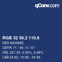 カラーコード: RGB 32 56.2 110.6 | qconv.com