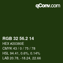 Color code: RGB 32 56.2 14 | qconv.com