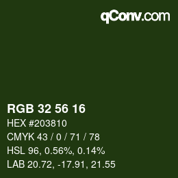Farbcode: RGB 32 56 16 | qconv.com