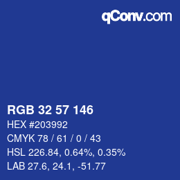 Color code: RGB 32 57 146 | qconv.com