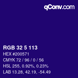 Color code: RGB 32 5 113 | qconv.com