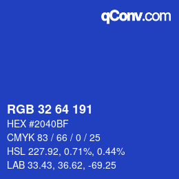 Color code: RGB 32 64 191 | qconv.com