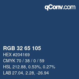 カラーコード: RGB 32 65 105 | qconv.com