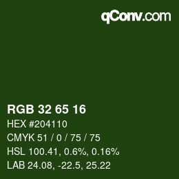 Color code: RGB 32 65 16 | qconv.com