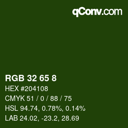 カラーコード: RGB 32 65 8 | qconv.com