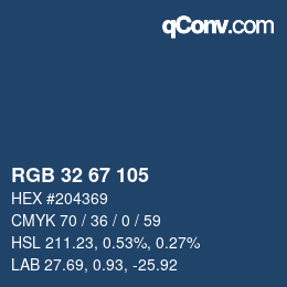 Color code: RGB 32 67 105 | qconv.com