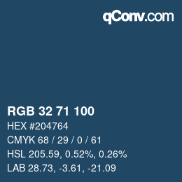 Color code: RGB 32 71 100 | qconv.com