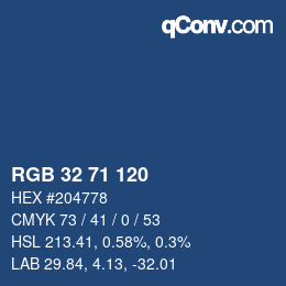 Color code: RGB 32 71 120 | qconv.com