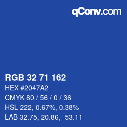 Color code: RGB 32 71 162 | qconv.com