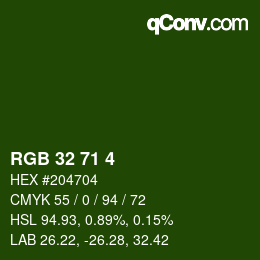 Color code: RGB 32 71 4 | qconv.com