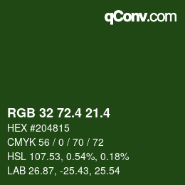 カラーコード: RGB 32 72.4 21.4 | qconv.com