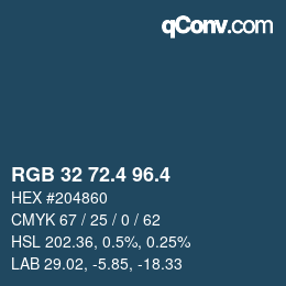 カラーコード: RGB 32 72.4 96.4 | qconv.com