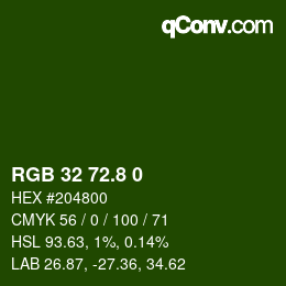 カラーコード: RGB 32 72.8 0 | qconv.com