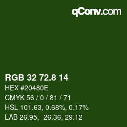 カラーコード: RGB 32 72.8 14 | qconv.com