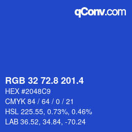 カラーコード: RGB 32 72.8 201.4 | qconv.com
