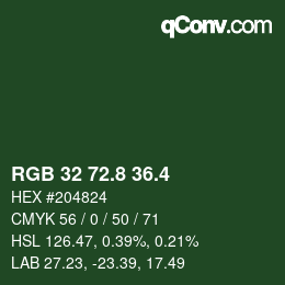 カラーコード: RGB 32 72.8 36.4 | qconv.com