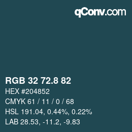 Color code: RGB 32 72.8 82 | qconv.com