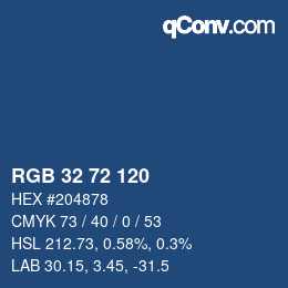 Color code: RGB 32 72 120 | qconv.com