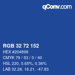 Color code: RGB 32 72 152 | qconv.com