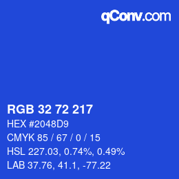 Color code: RGB 32 72 217 | qconv.com