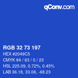 Color code: RGB 32 73 197 | qconv.com