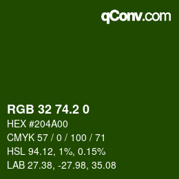 カラーコード: RGB 32 74.2 0 | qconv.com