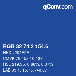 カラーコード: RGB 32 74.2 154.6 | qconv.com