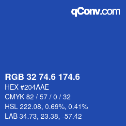 カラーコード: RGB 32 74.6 174.6 | qconv.com