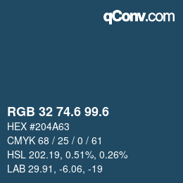 カラーコード: RGB 32 74.6 99.6 | qconv.com