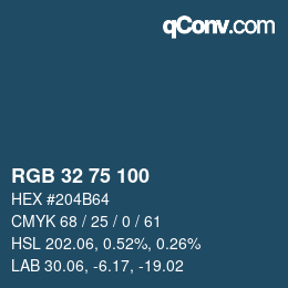 Color code: RGB 32 75 100 | qconv.com