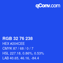 Color code: RGB 32 76 238 | qconv.com