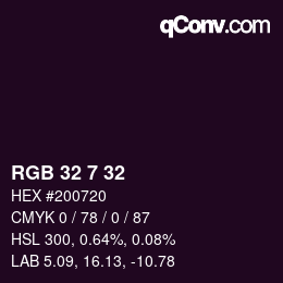 Color code: RGB 32 7 32 | qconv.com