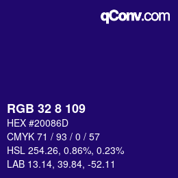 Color code: RGB 32 8 109 | qconv.com