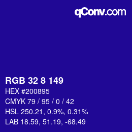 Color code: RGB 32 8 149 | qconv.com