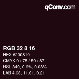 Color code: RGB 32 8 16 | qconv.com