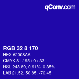 Color code: RGB 32 8 170 | qconv.com