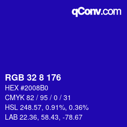 Color code: RGB 32 8 176 | qconv.com